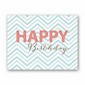 Blue Chevron Wish Economy Birthday Card - White Unlined Envelope